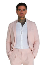 Load image into Gallery viewer, Chris Slim Fit Linen Cotton Blend Single Breasted Suit Blazer in Pink RRP £159
