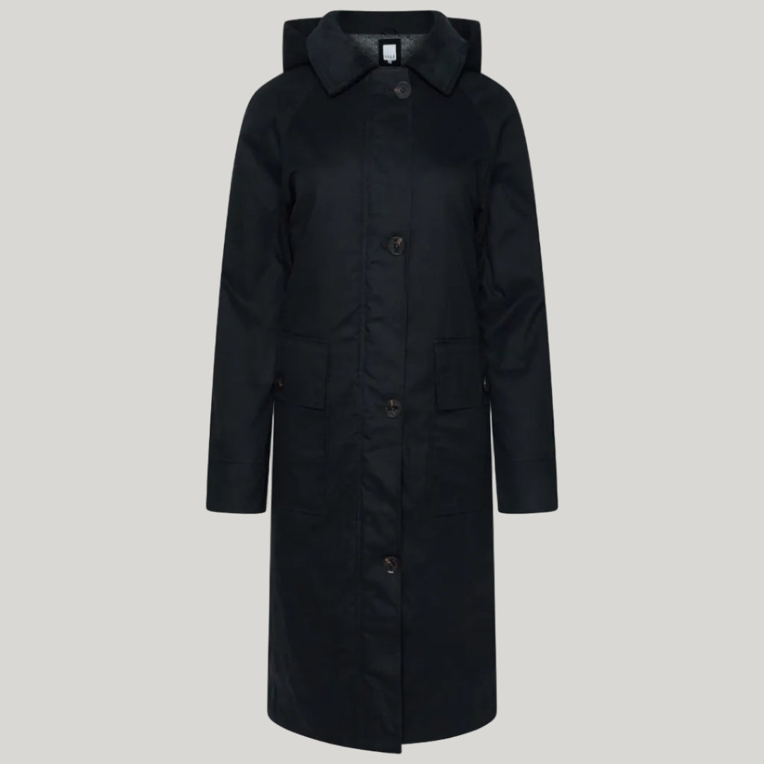 Elle Waxed Cotton Long Coat RRP £189