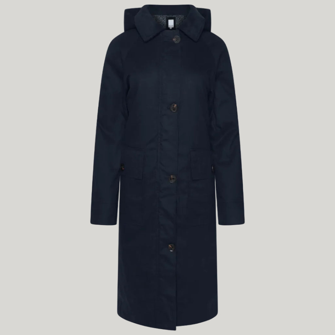 Elle Waxed Cotton Long Coat RRP £189