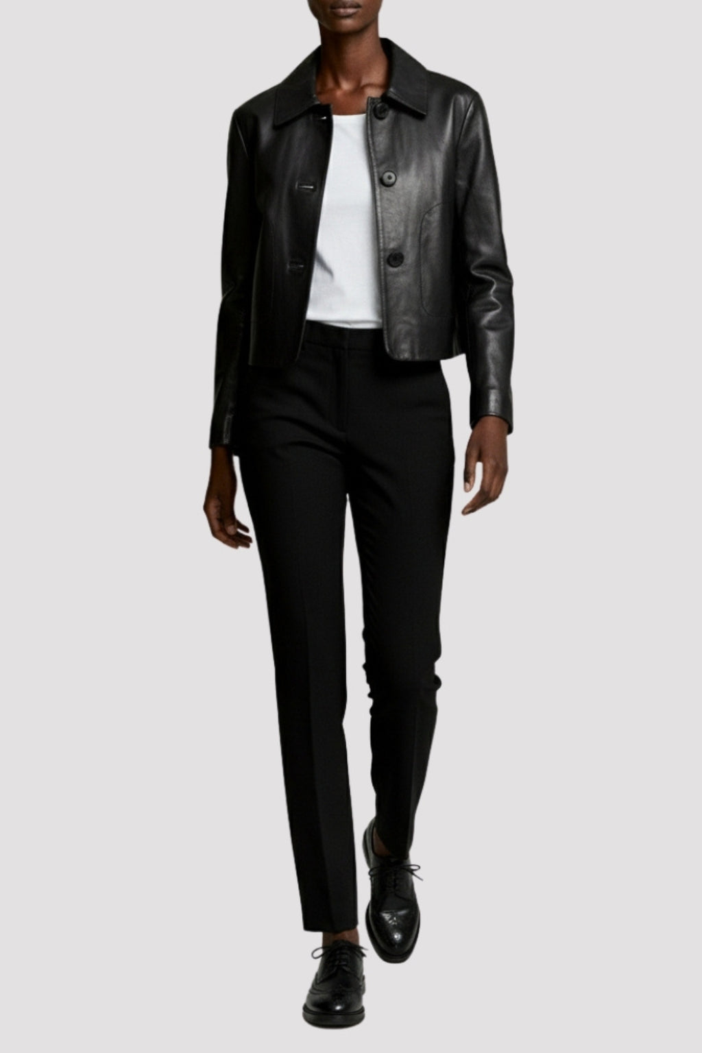 Megan Pelle D’annata Real Leather Jacket in Black RRP £279