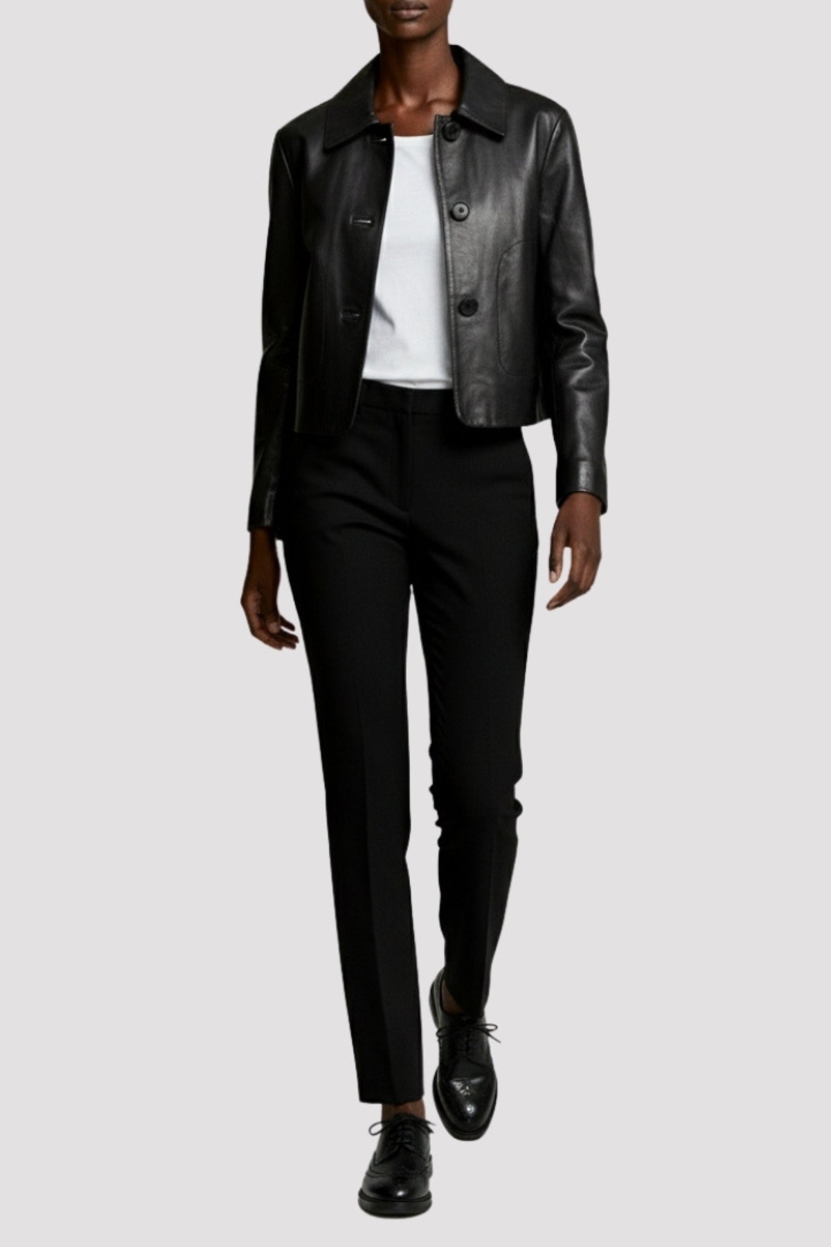 Megan Pelle D’annata Real Leather Jacket in Black RRP £279