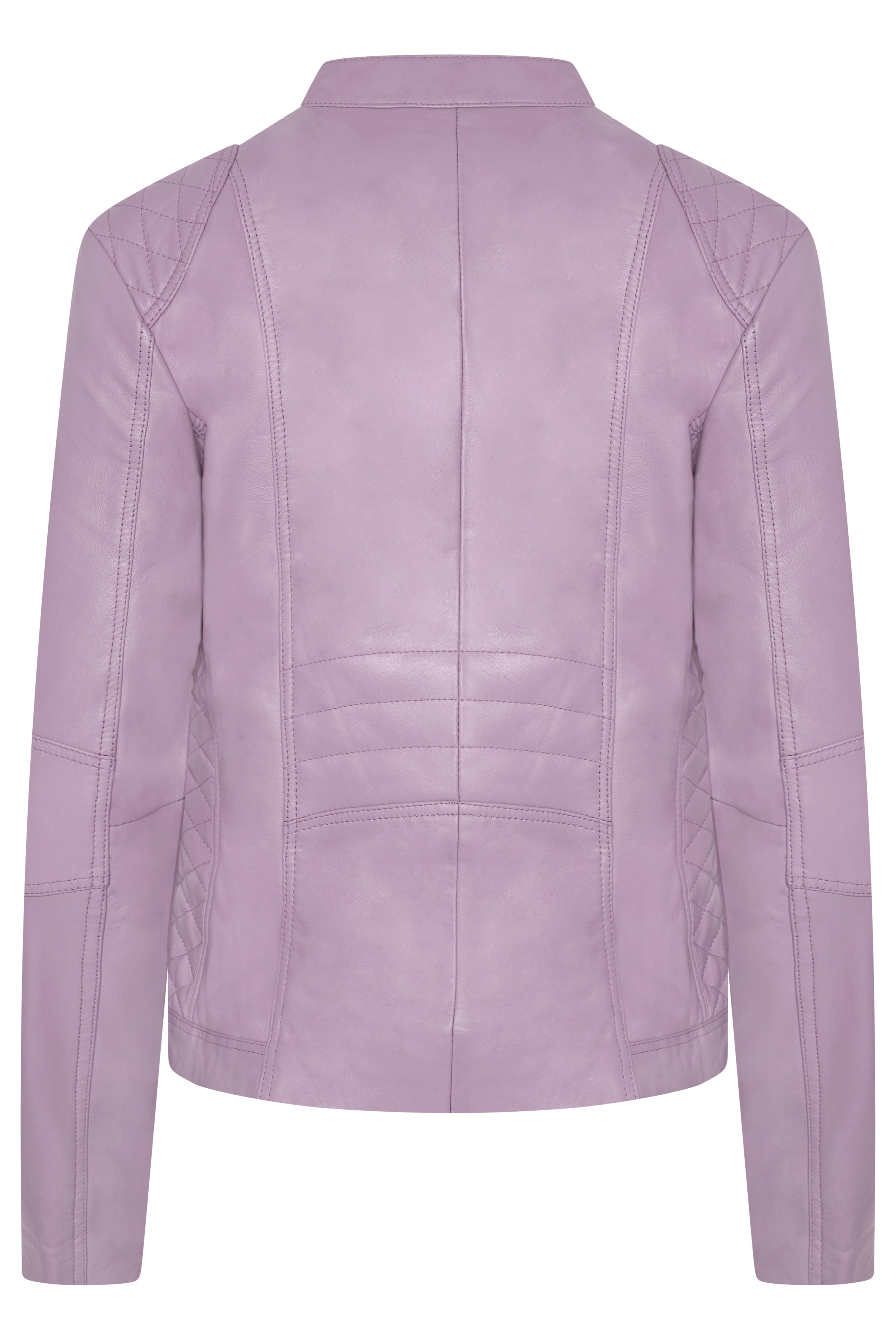 Pelle D’annata Ladies Real Leather Biker Jacket in Dark Lavende RRP £279