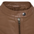 Pelle D’annata Ladies Real Leather Biker Jacket in Tobacco RRP £279