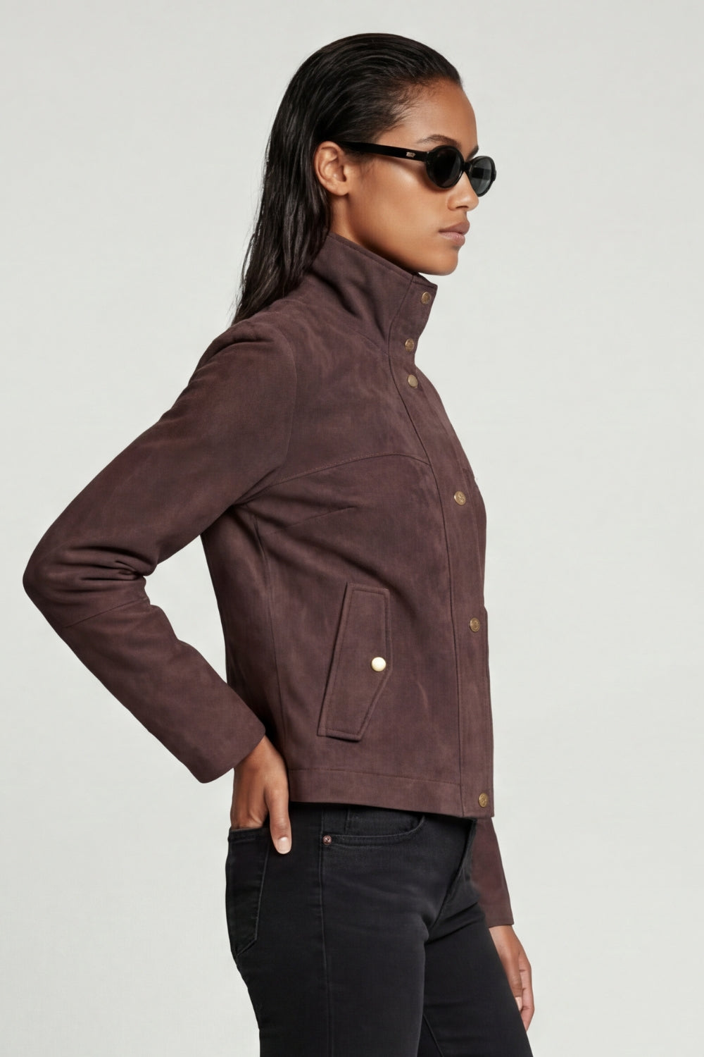 Suede Jacket in Brown RRP £289