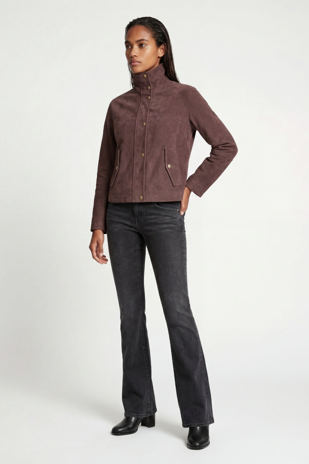 Suede Jacket in Brown RRP £289