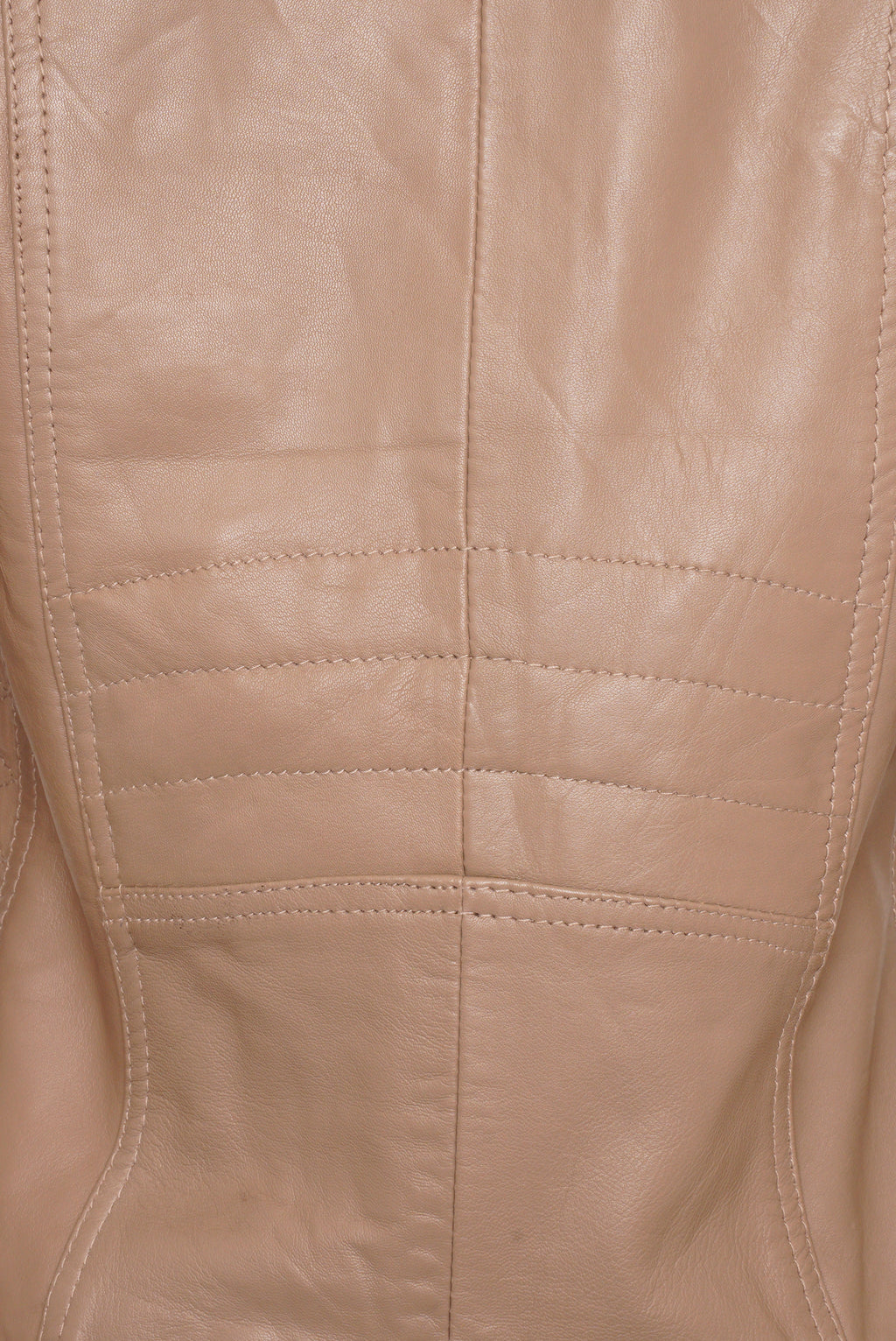 Pelle D’annata Ladies Real Leather Biker Jacket in Light Taupe RRP £279
