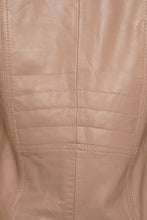 Load image into Gallery viewer, Pelle D’annata Ladies Real Leather Biker Jacket in Light Taupe RRP £279
