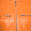 Pelle D’annata Ladies Real Leather Biker Jacket in Light Orange RRP £279
