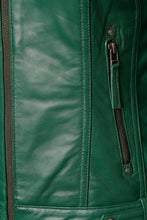 Load image into Gallery viewer, Elle Annette Leather Jacket in Forest Green RRP £299
