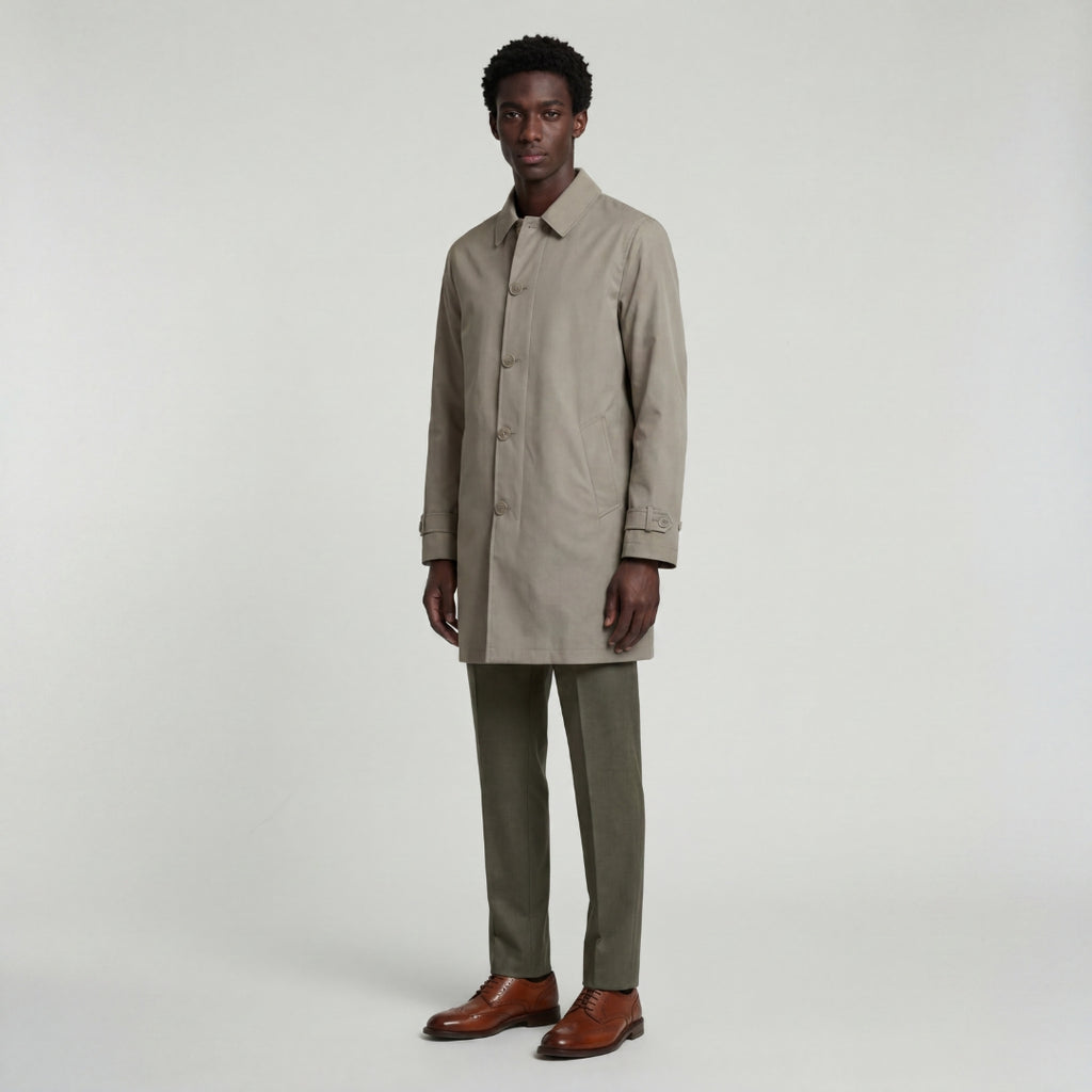 James  Harry Brown Basic Raincoat in Stone RRP £149