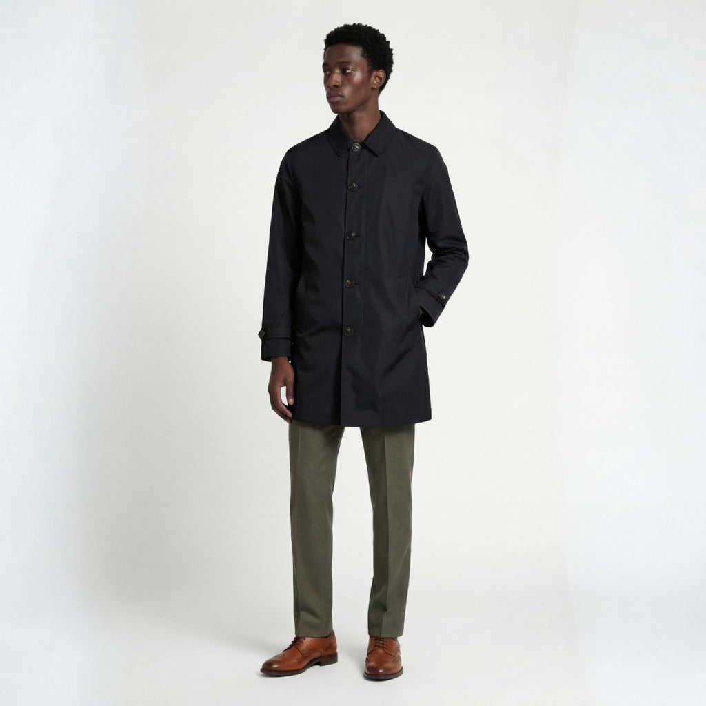 James Harry Brown Basic Raincoat in Black RRP £149
