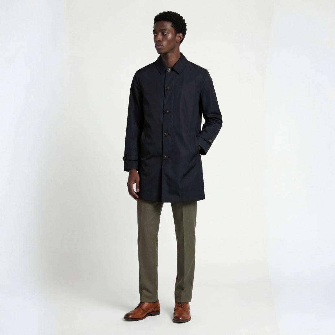 James Harry Brown Basic Raincoat in Black RRP £149