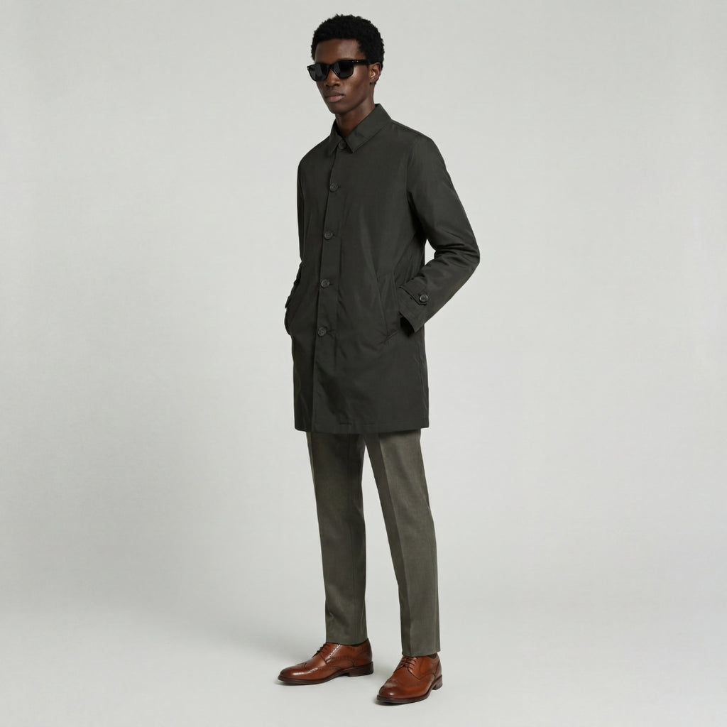 James  Harry Brown Basic Raincoat in Khaki RRP £149