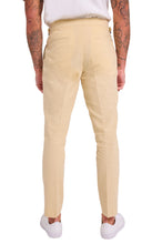 Load image into Gallery viewer, Chris Slim Fit Linen Cotton Blend Suit Smart Trousers in Yellow RRP £89
