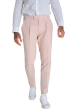 Load image into Gallery viewer, Chris Slim Fit Linen Cotton Blend Suit Smart Trousers in Pink RRP £89
