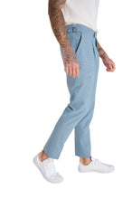 Load image into Gallery viewer, Chris Slim Fit Linen Cotton Blend Suit Smart Trousers in Pastel Blue RRP £89
