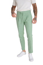 Load image into Gallery viewer, Chris Slim Fit Linen Cotton Blend Suit Smart Trousers in Pastel Green RRP £89
