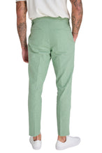 Load image into Gallery viewer, Chris Slim Fit Linen Cotton Blend Suit Smart Trousers in Pastel Green RRP £89
