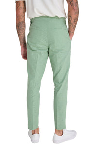 Chris Slim Fit Linen Cotton Blend Suit Smart Trousers in Pastel Green RRP £89