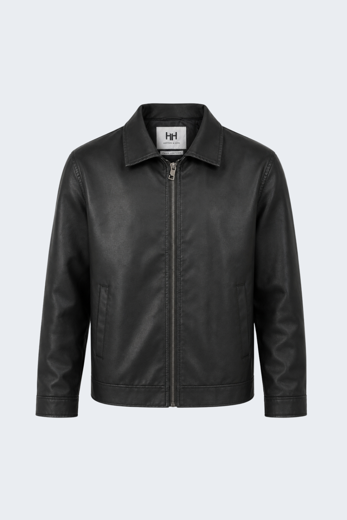 JACOB Faux-Leather Collared Jacket RRP £129