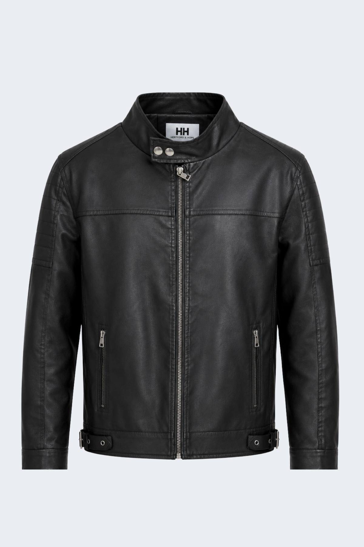 Snap-Collar Faux-Leather Biker Jacket RRP £129