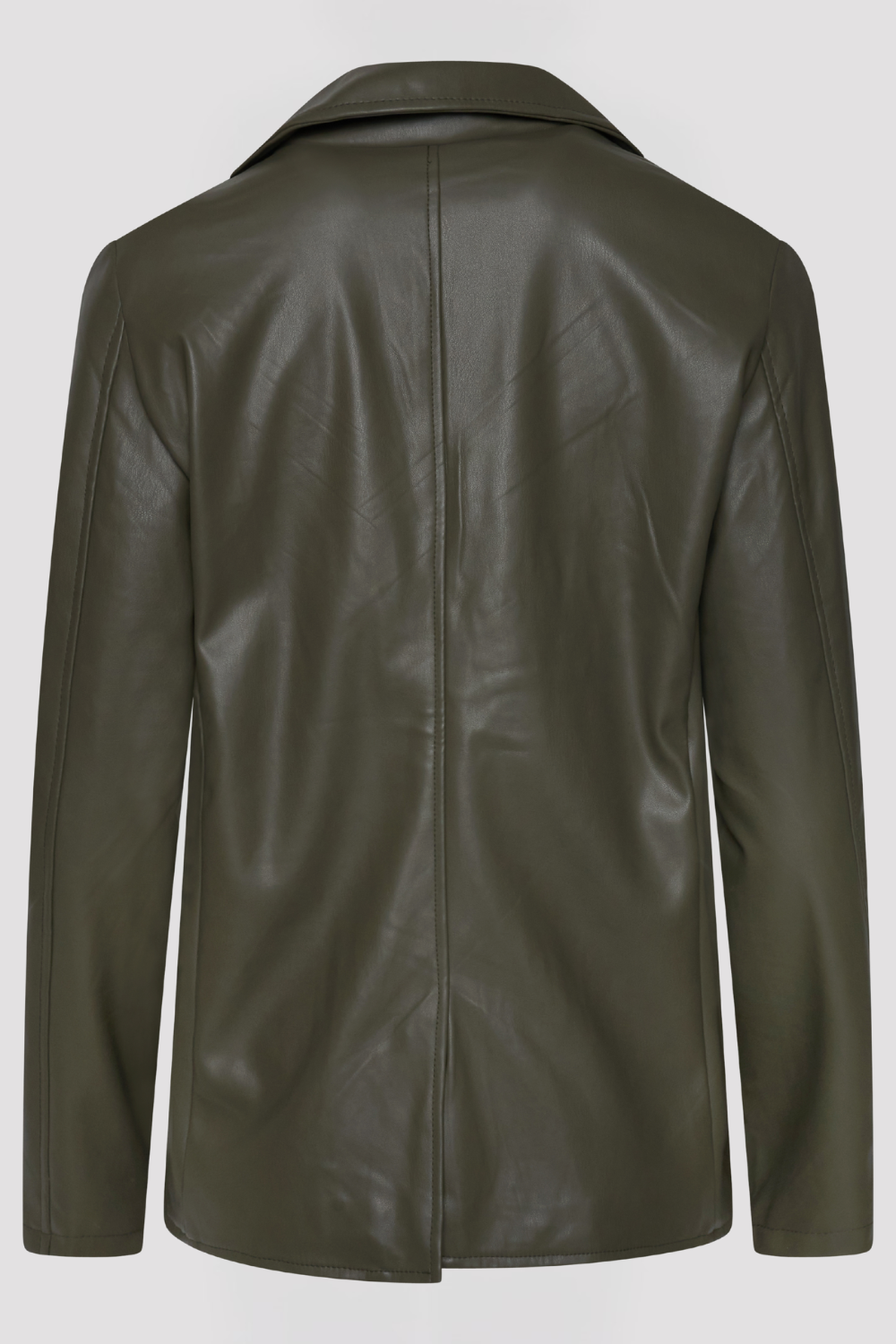 Fawn Nikki Faux Leather Blazer in Olive  RRP £129