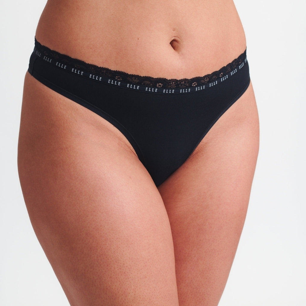 Multi Pack (3) Synthetic Rib Thongs in Black RRP £28