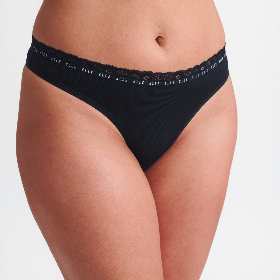 Multi Pack (3) Synthetic Rib Thongs in Black RRP £28