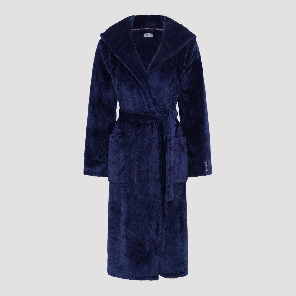 Wave Fleece Gown in Navy RRP £60