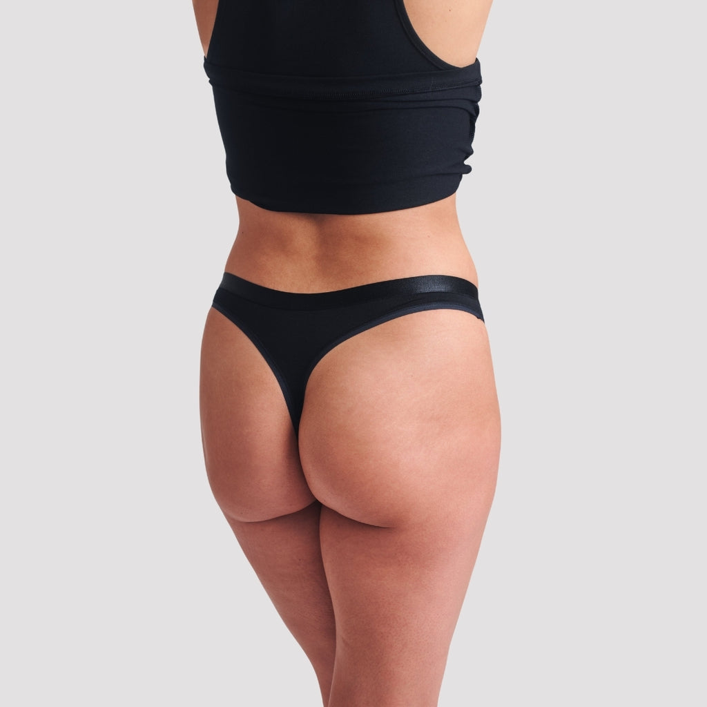 3 Pack Super Soft Cotton Heritage Patch Thongs in Black RRP £28