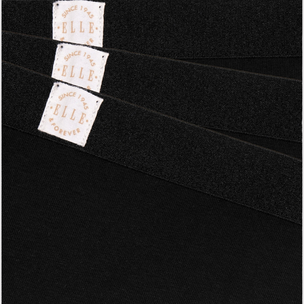 3 Pack Super Soft Cotton Heritage Patch Thongs in Black RRP £28