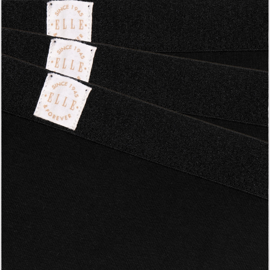 3 Pack Super Soft Cotton Heritage Patch Thongs in Black RRP £28
