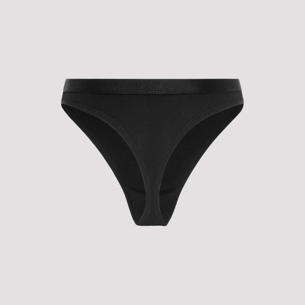 3 Pack Super Soft Cotton Heritage Patch Thongs in Black RRP £28