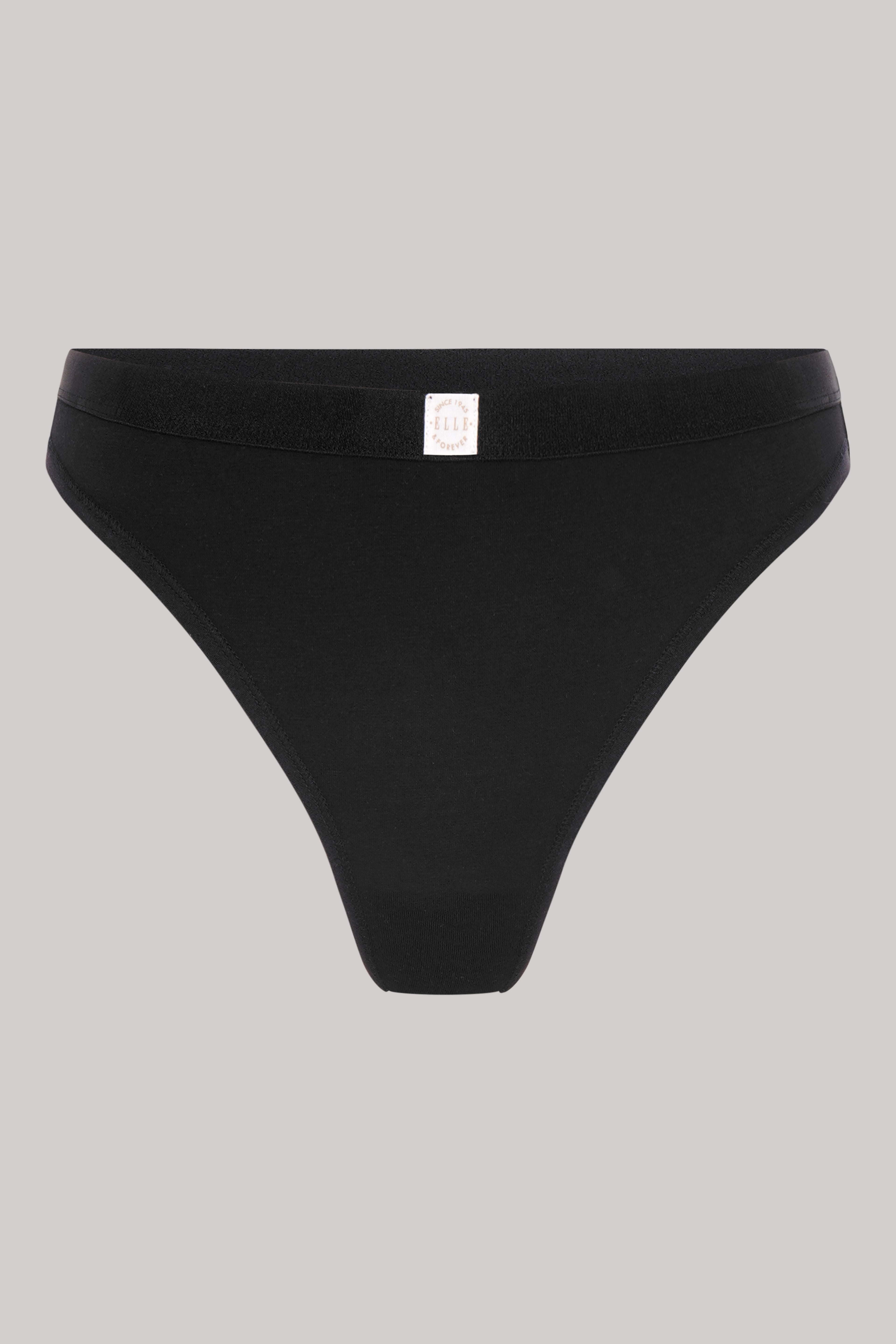 3 Pack Super Soft Cotton Heritage Patch Thongs in Black RRP £22