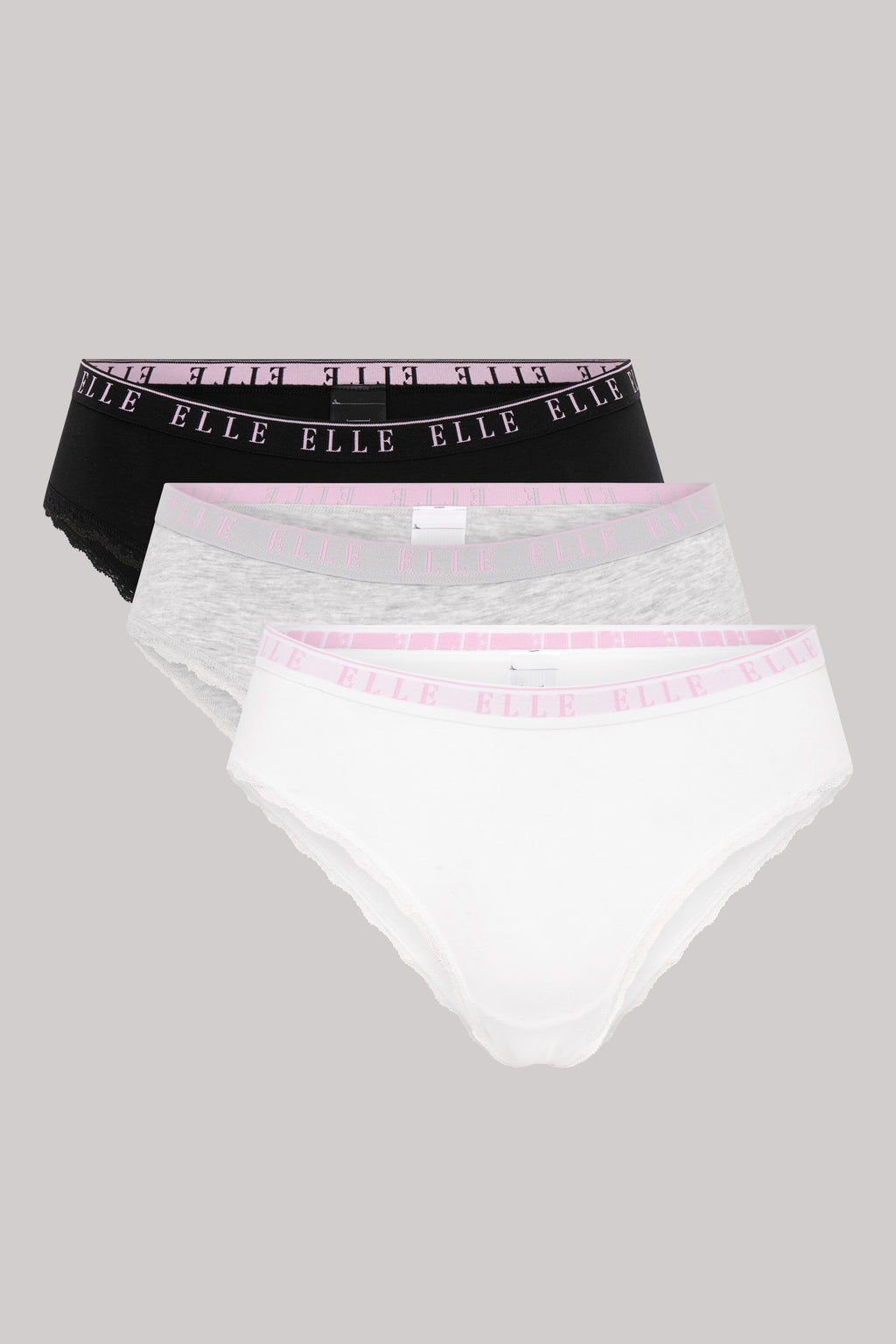 Multi Pack (3) Cotton Lace Trim Tipped Brazilians RRP £22