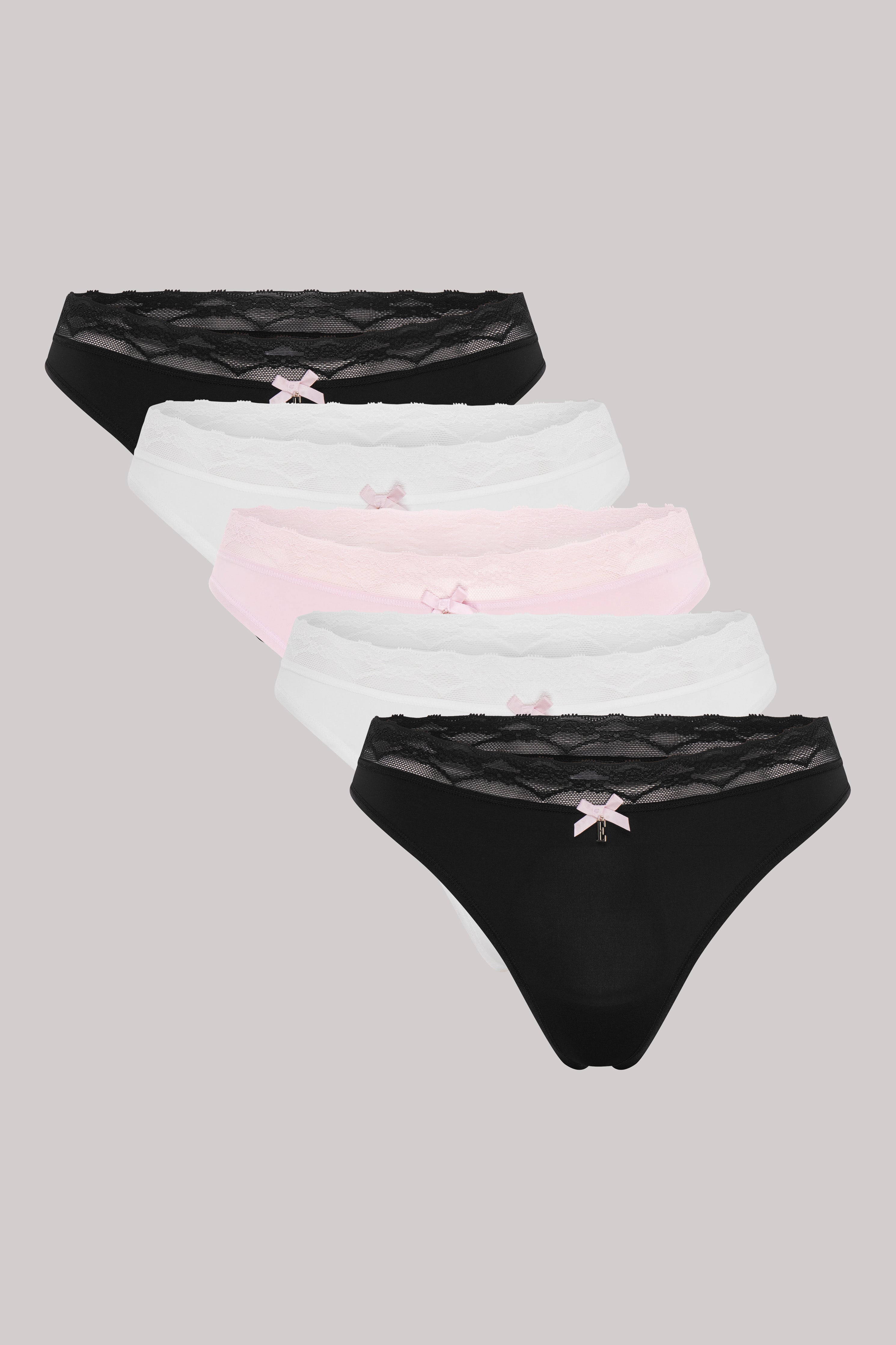 Multi Pack (5) Lace Waist Thongs RRP £35