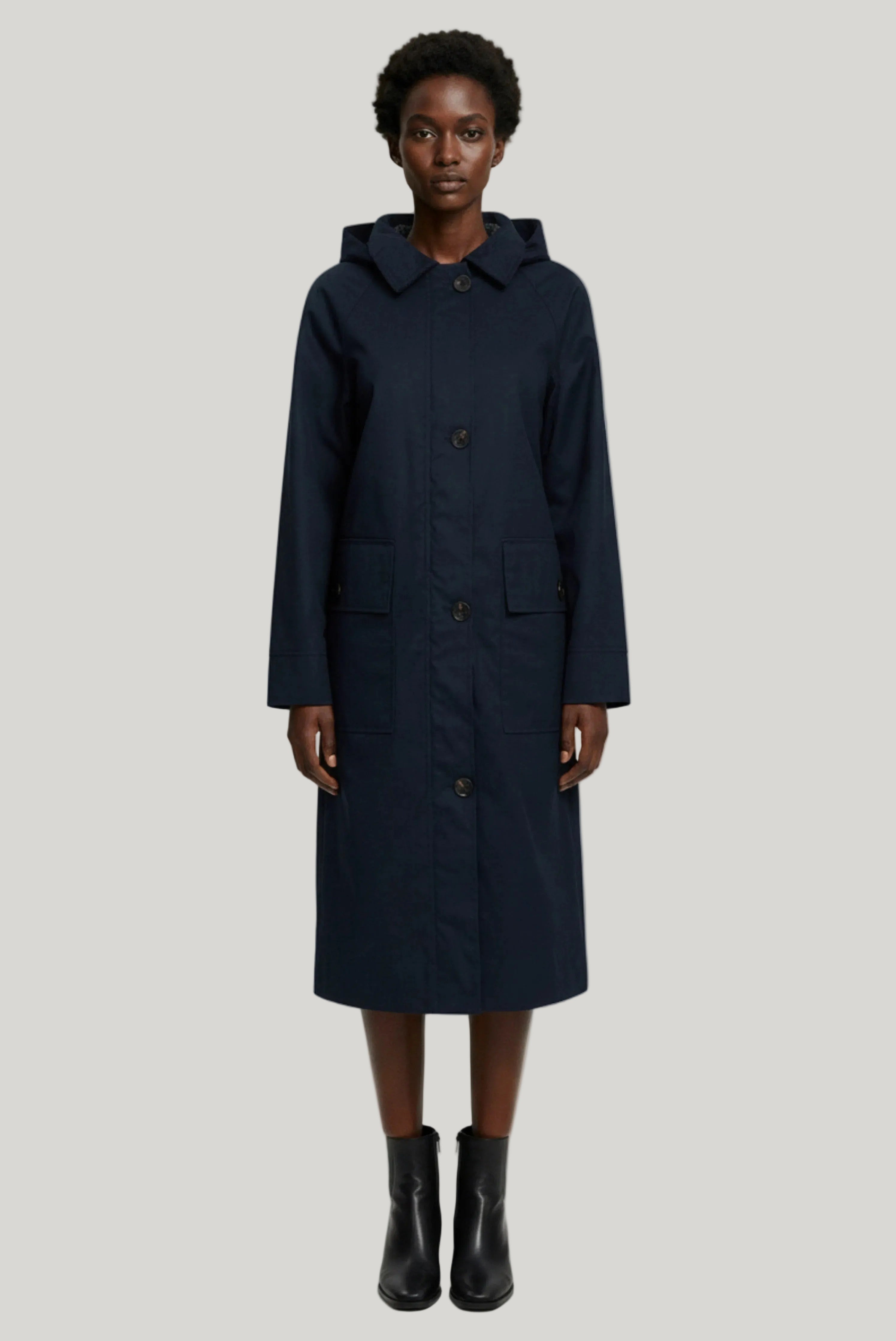 Elle Waxed Cotton Long Coat RRP £189