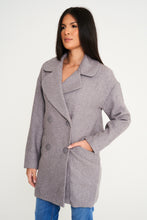 Load image into Gallery viewer, Elle Ladies Alice Wool Coat in Grey RRP £179
