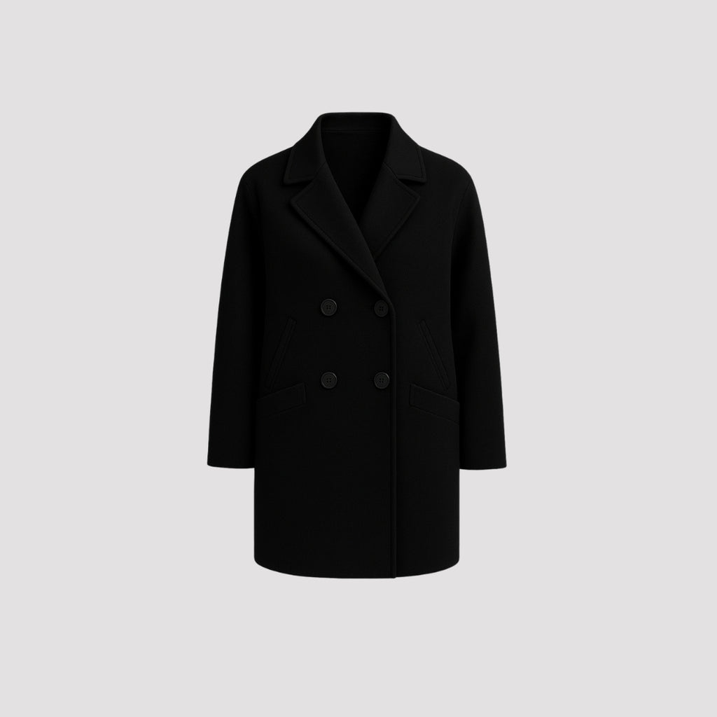 Elle Ladies Alice Wool Coat in Black RRP £179