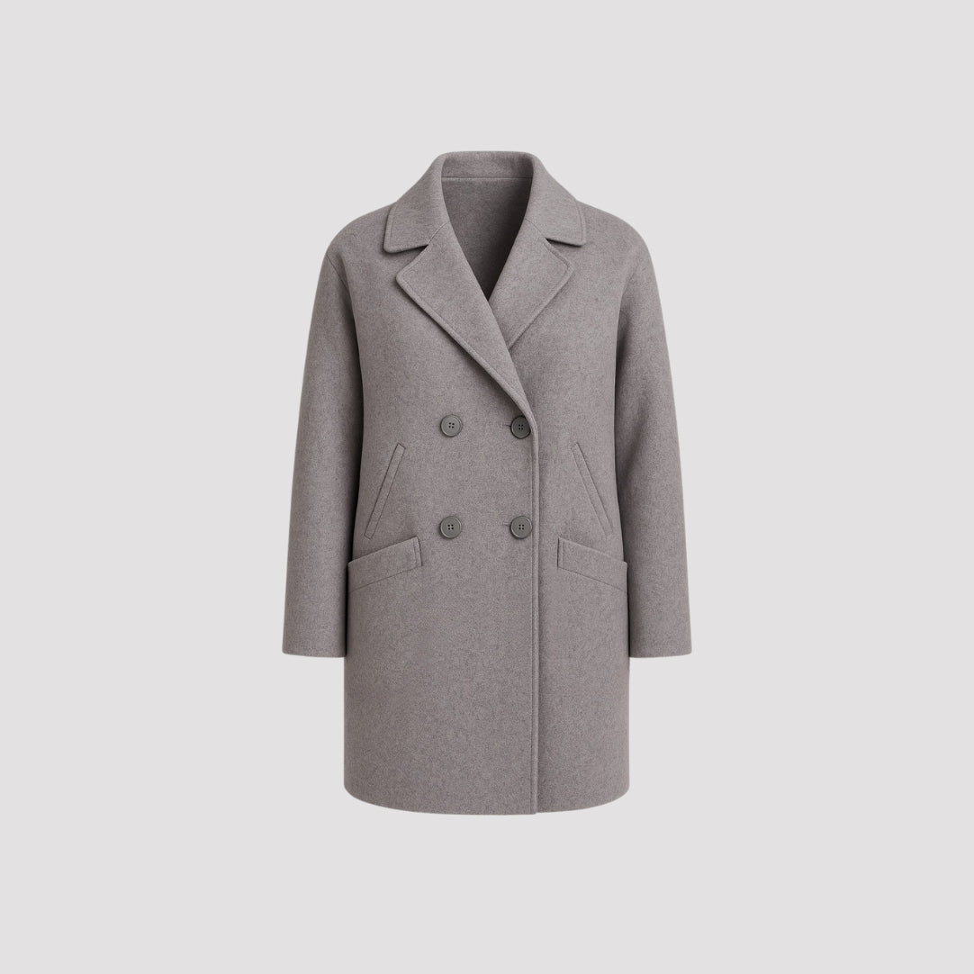 Elle Ladies Alice Wool Coat in Grey RRP £179