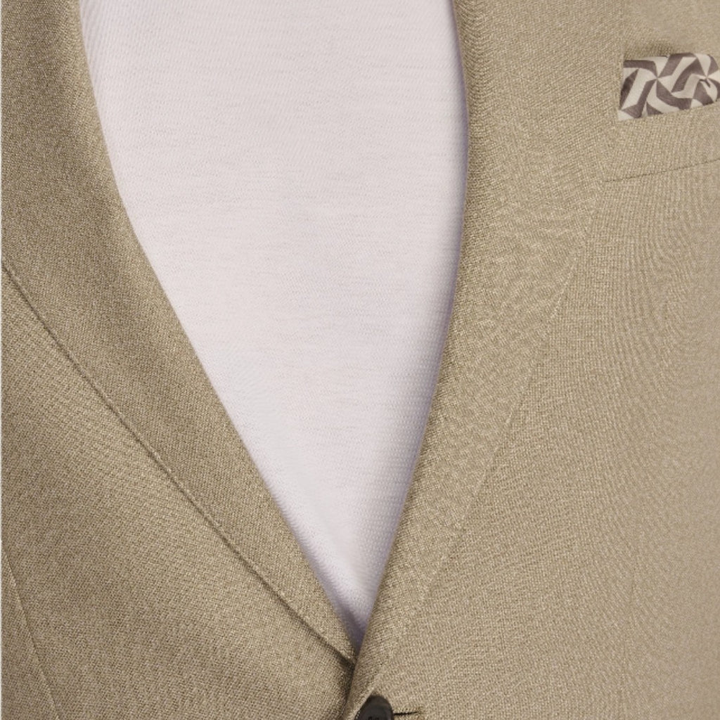 Archie Melange Slim Fit Suit Jacket in Beige RRP £119