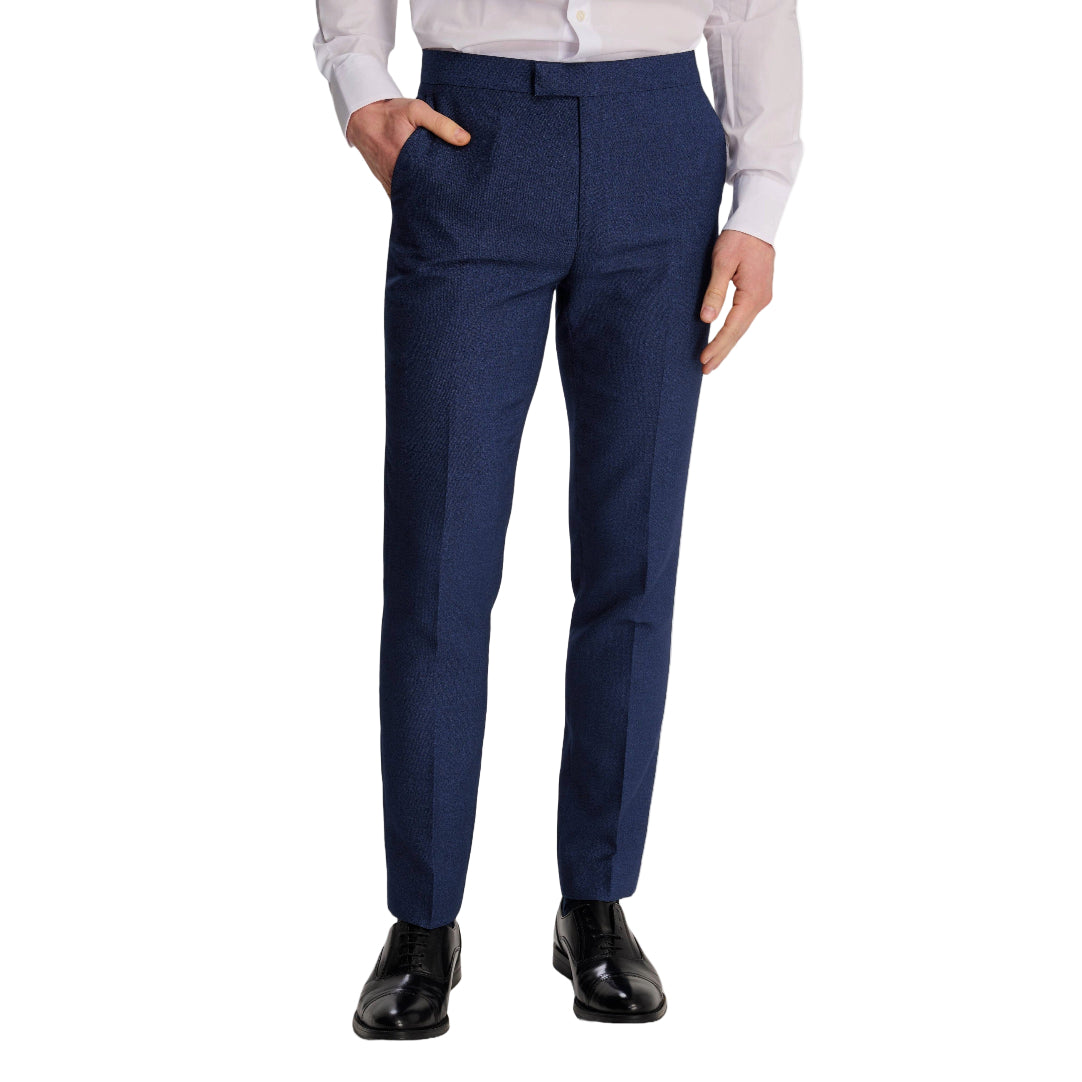 Archie Melange Slim Fit Suit Trousers in Blue RRP £65