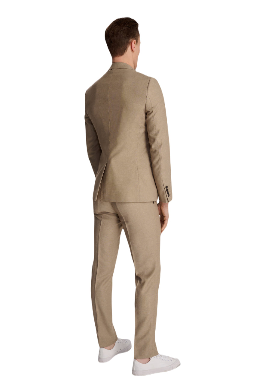Archie Melange Slim Fit Suit Jacket in Beige RRP £119