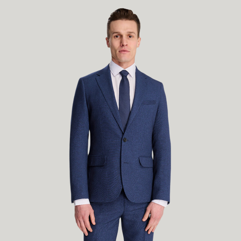 Archie Melange Slim Fit Suit Jacket in Blue RRP £119