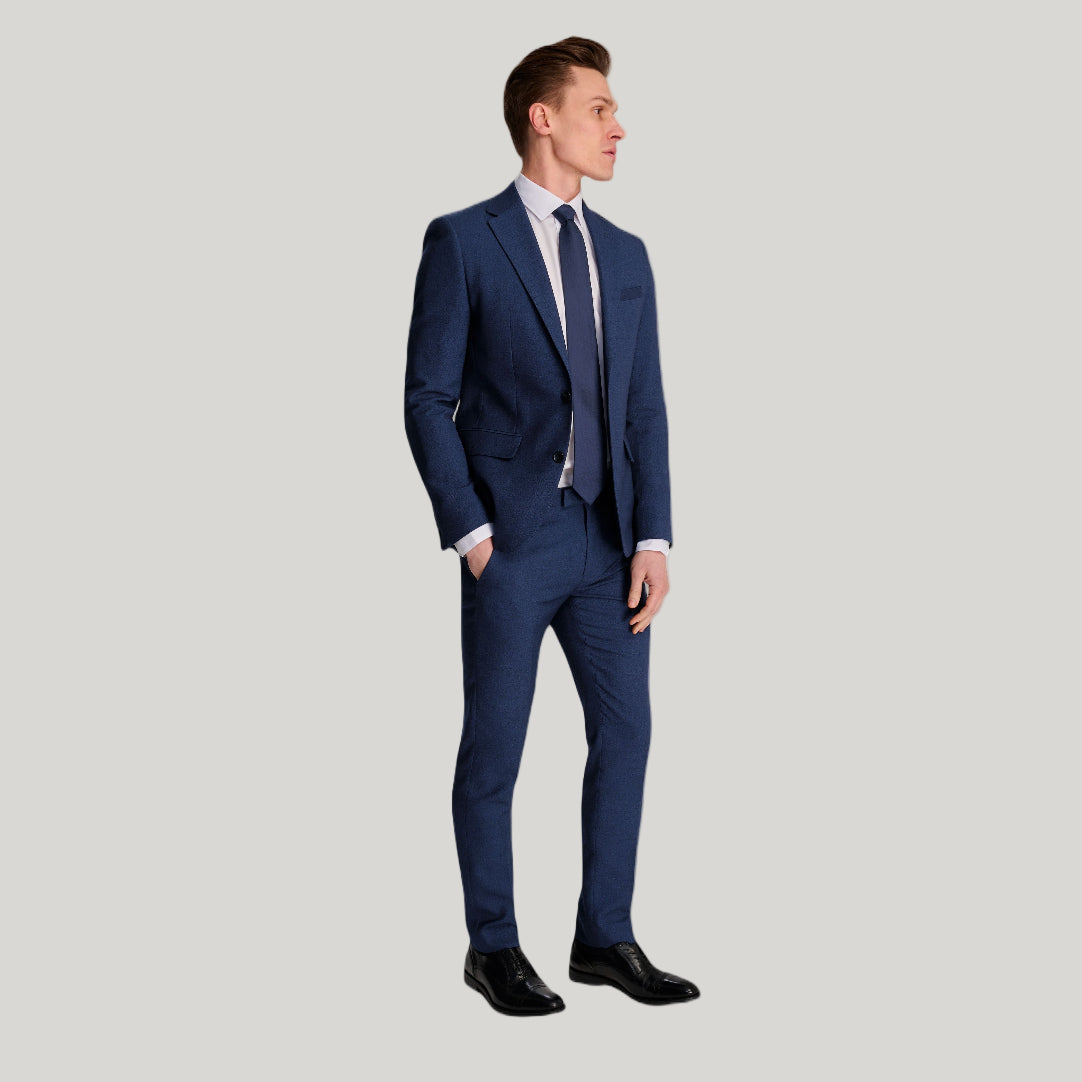 Archie Melange Slim Fit Suit Jacket in Blue RRP £119