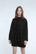 Load image into Gallery viewer, Elle Ladies Plus Size Faux Suede Shacket in Black RRP £99
