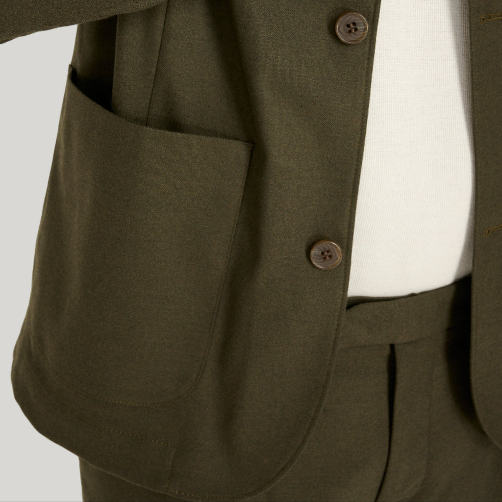 Arthur Flannel Jacket in Khaki RRP £159