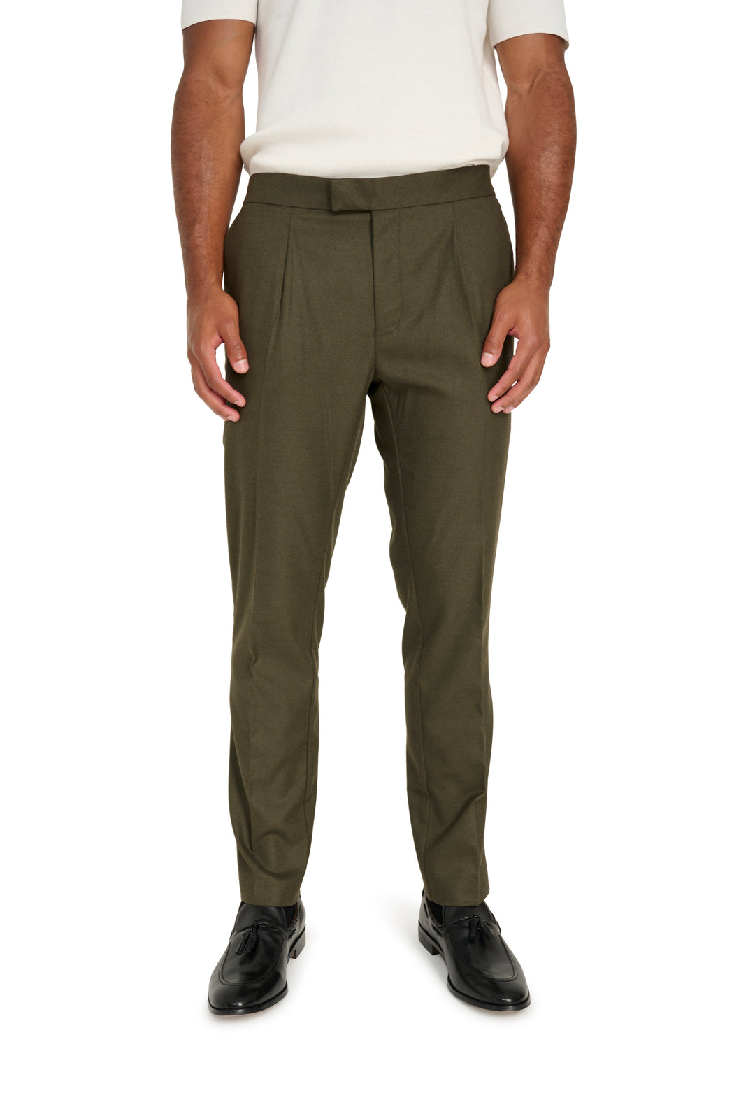 Arthur Flannel Trousers in Khaki RRP £89