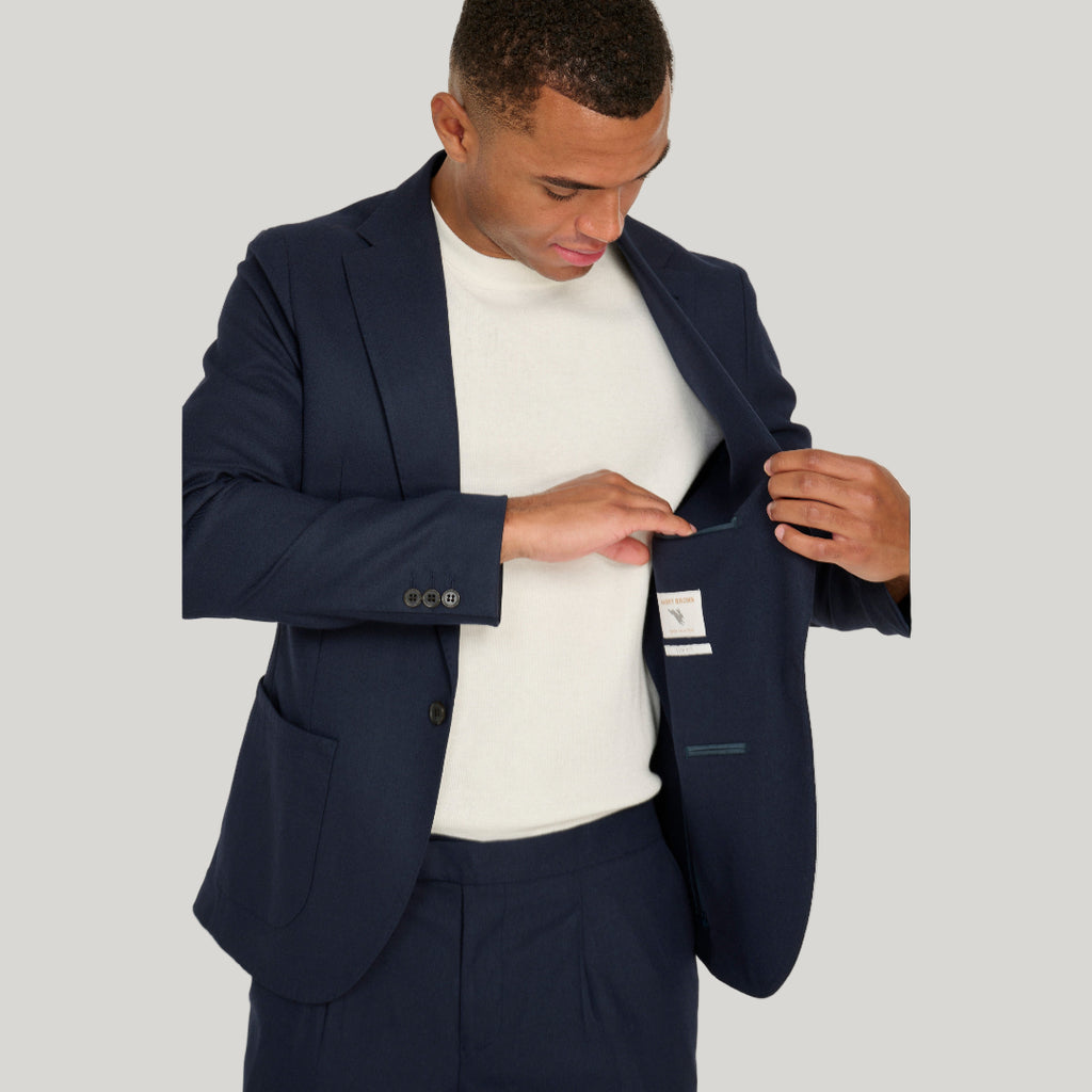 Arthur Flannel Blazer in Navy RRP £159