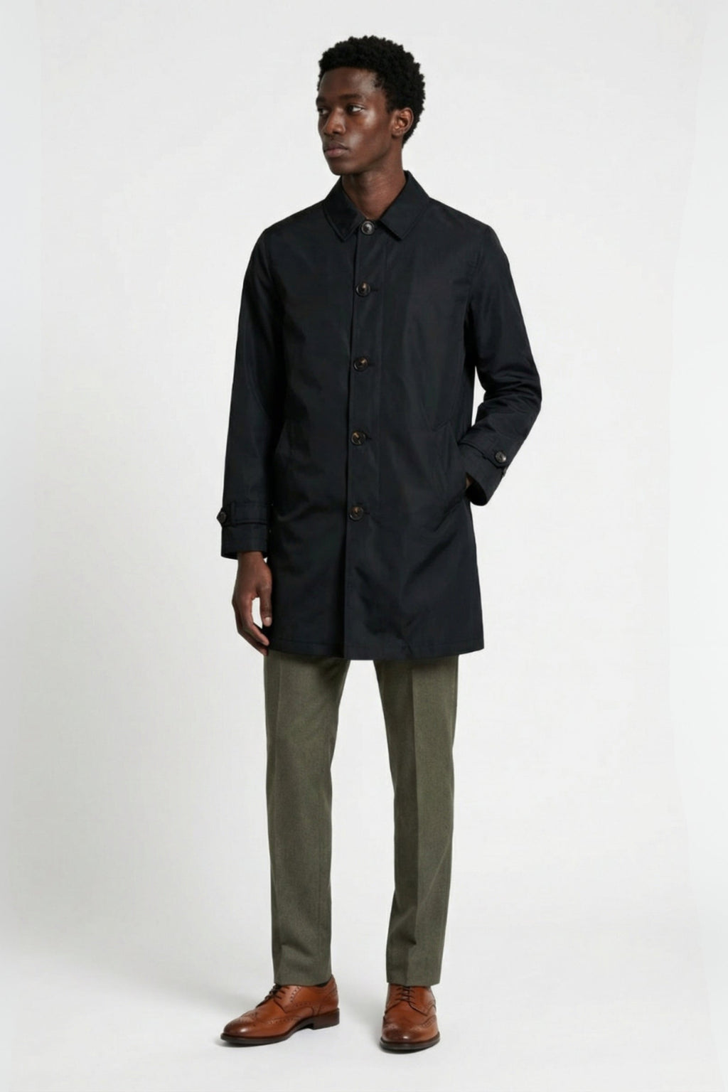 James Harry Brown Basic Raincoat in Black RRP £149